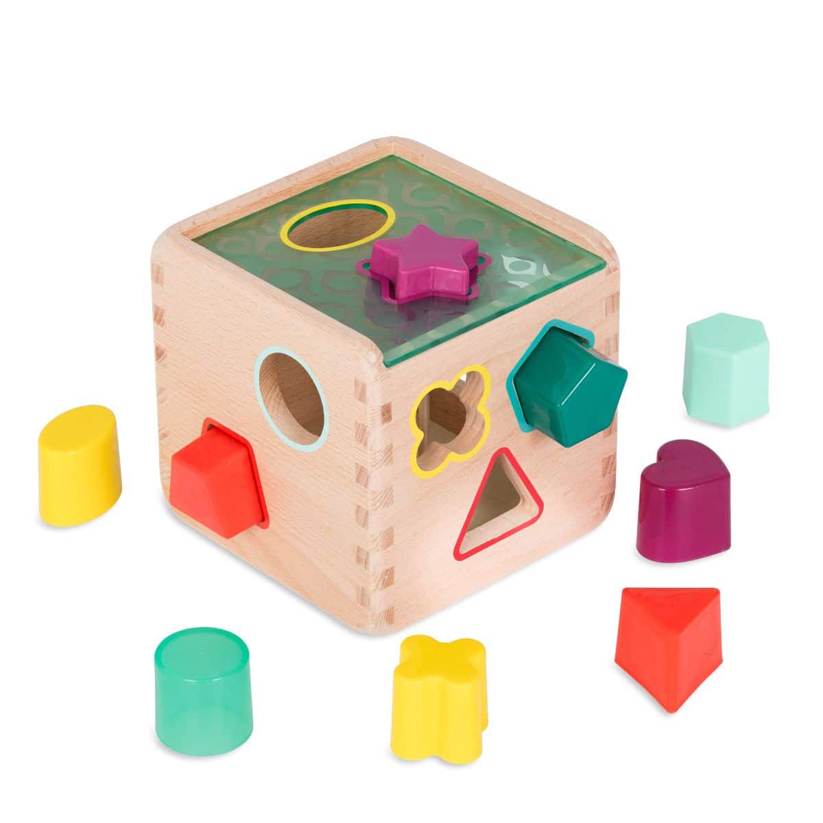 Btoys Drewniana Kostka Sorter Kształtów i Kolorów 18m+