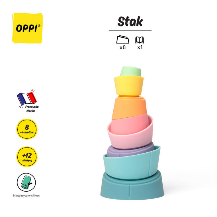 OPPI Zestaw Konstrukcyjny Stak Silikonowy 8 el. 12m+