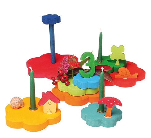 Grimm's Kolorowa Wieża Kwiatki Drewniana 3+