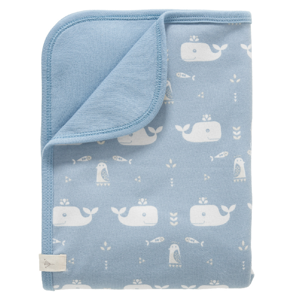 Fresk Kocyk Bawełna Organic 80x100cm Wieloryb 0+