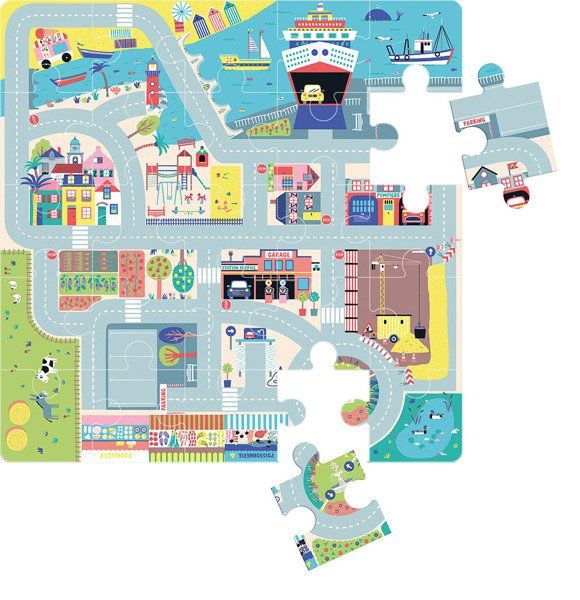 Auzou Puzzle Duże Miasto z Autkami 3+