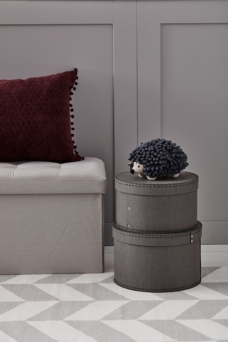 Kids Concept Pudełka Kartonowe Okrągłe 2 szt Grey 0+