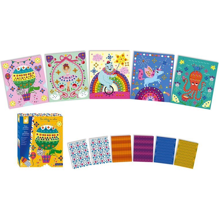 Janod Zestaw Kreatywny Kryształki i Naklejki Fiesta 4+