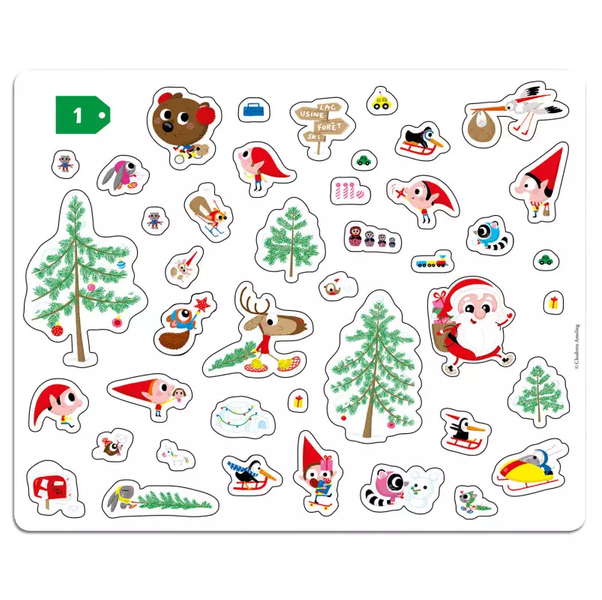 Auzou Zestaw 200 Naklejek Święty Mikołaj 3+