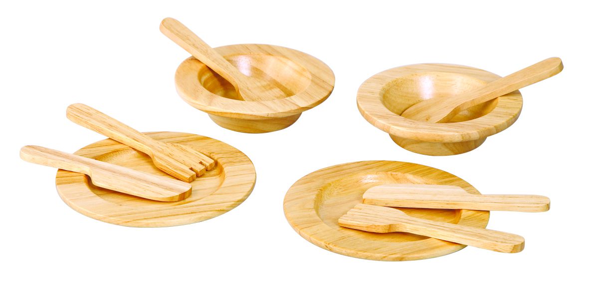 Plan Toys Drewniana Zastawa Stołowa 3+ | Edukacyjna