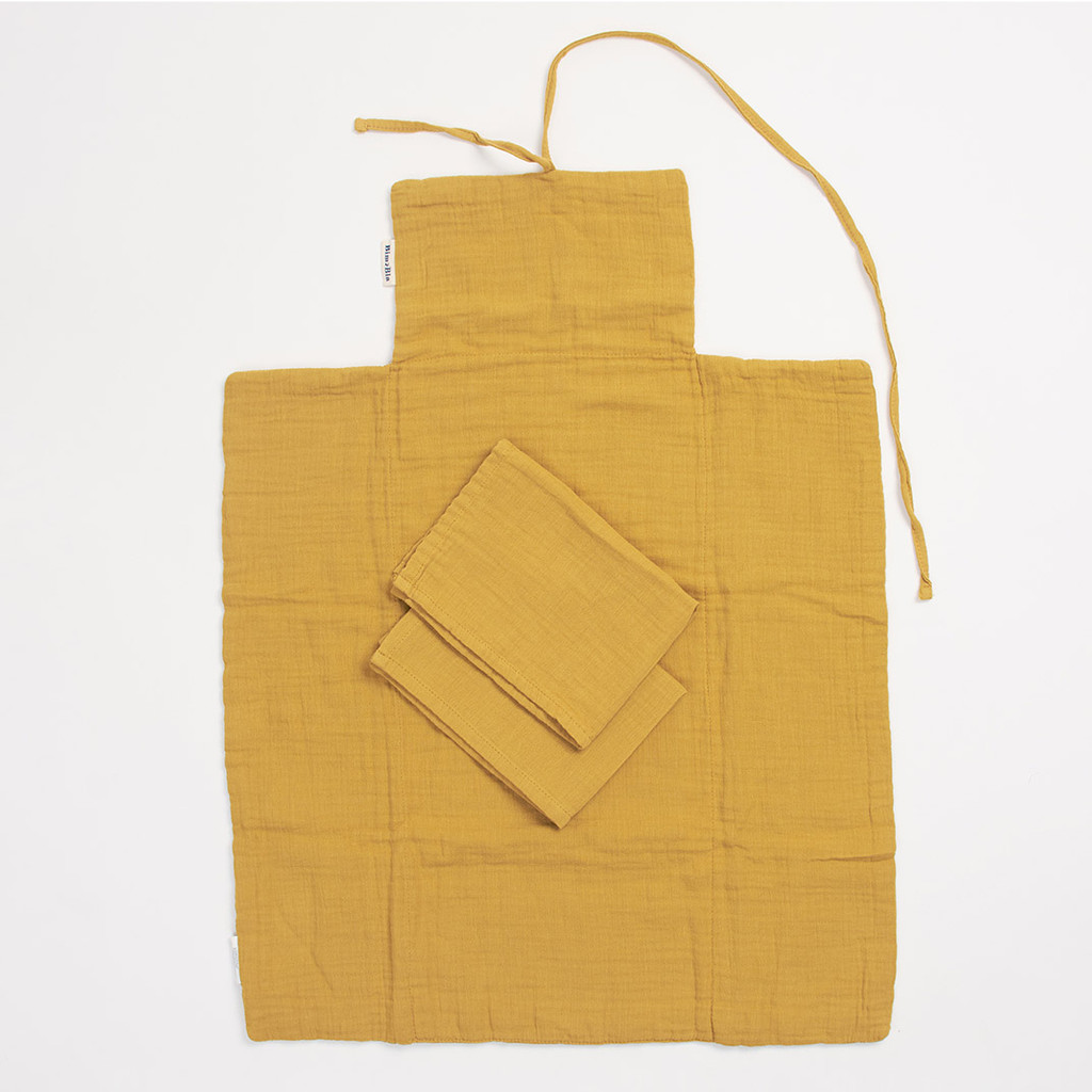 Bimbla Musztardowa Mata do Przewijania z Pieluszkami 0+