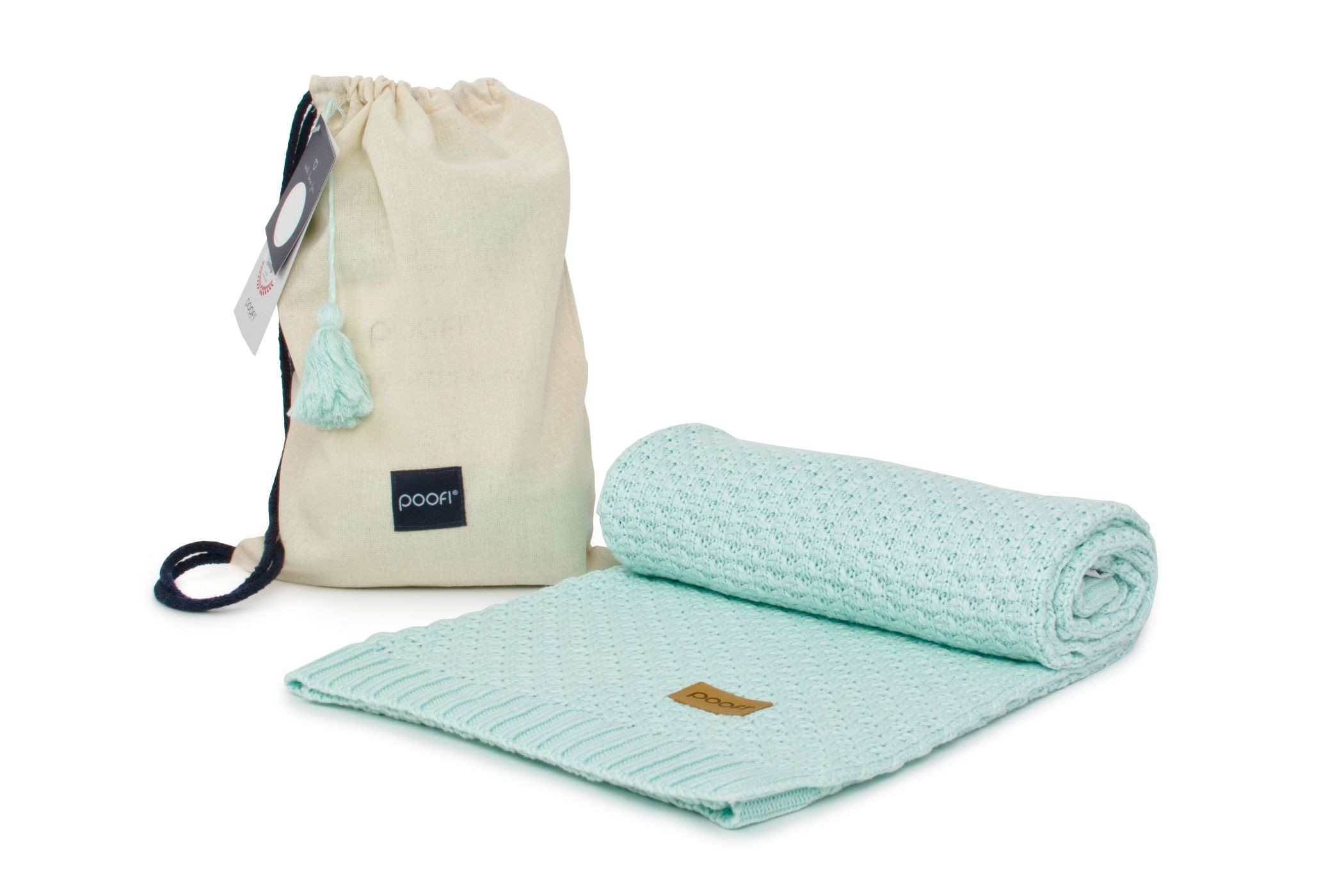 Poofi Kocyk Bambusowy Miętowy 80x100cm