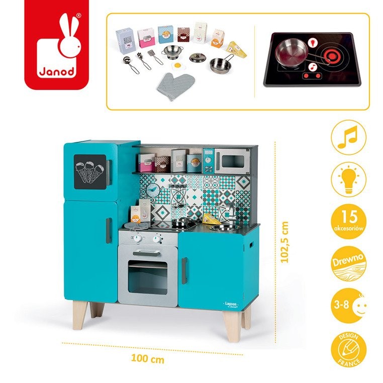 Janod Kuchnia Drewniana XL z Dźwiękiem Lagoon 3+