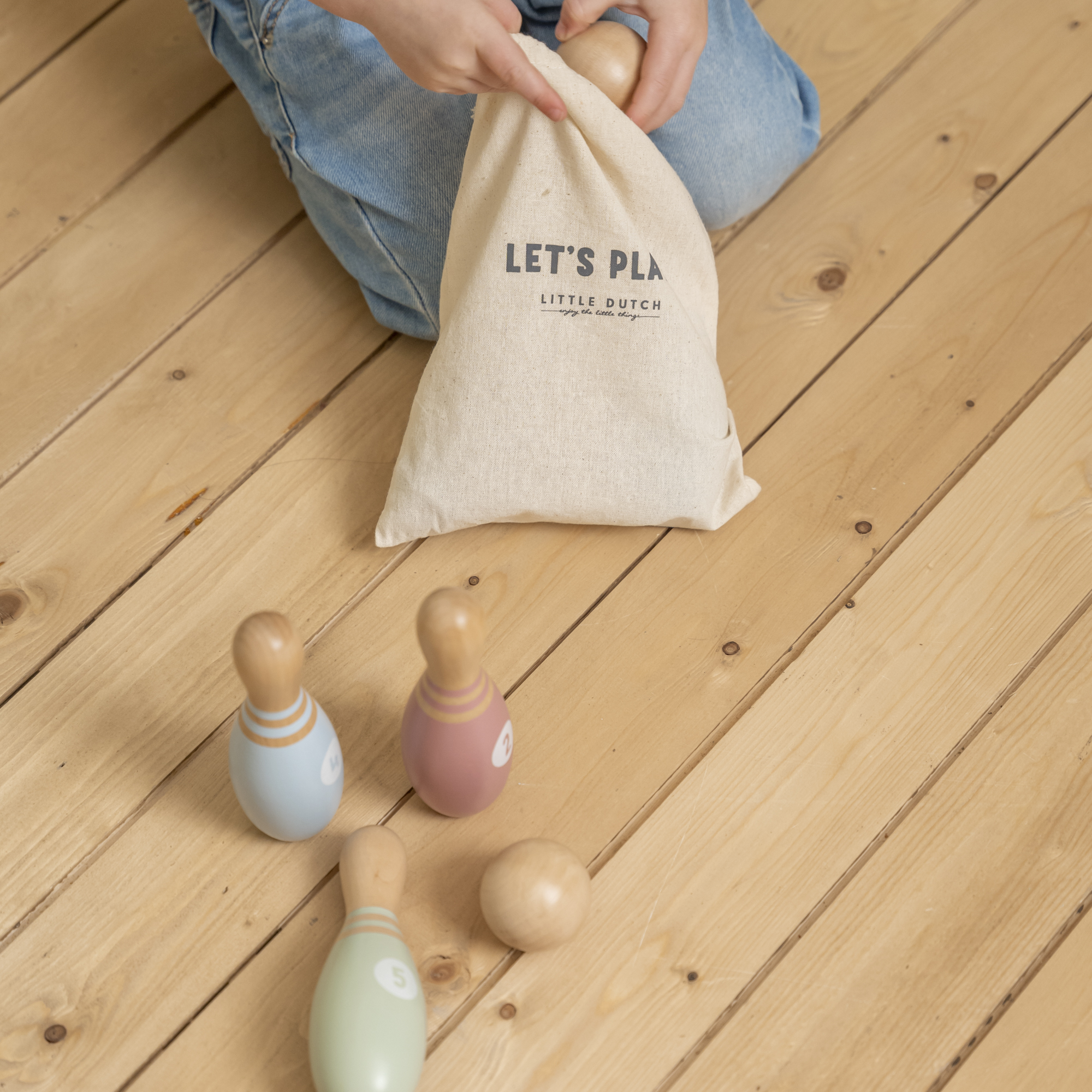 Little Dutch Kręgle dla dzieci Drewniane 6+m