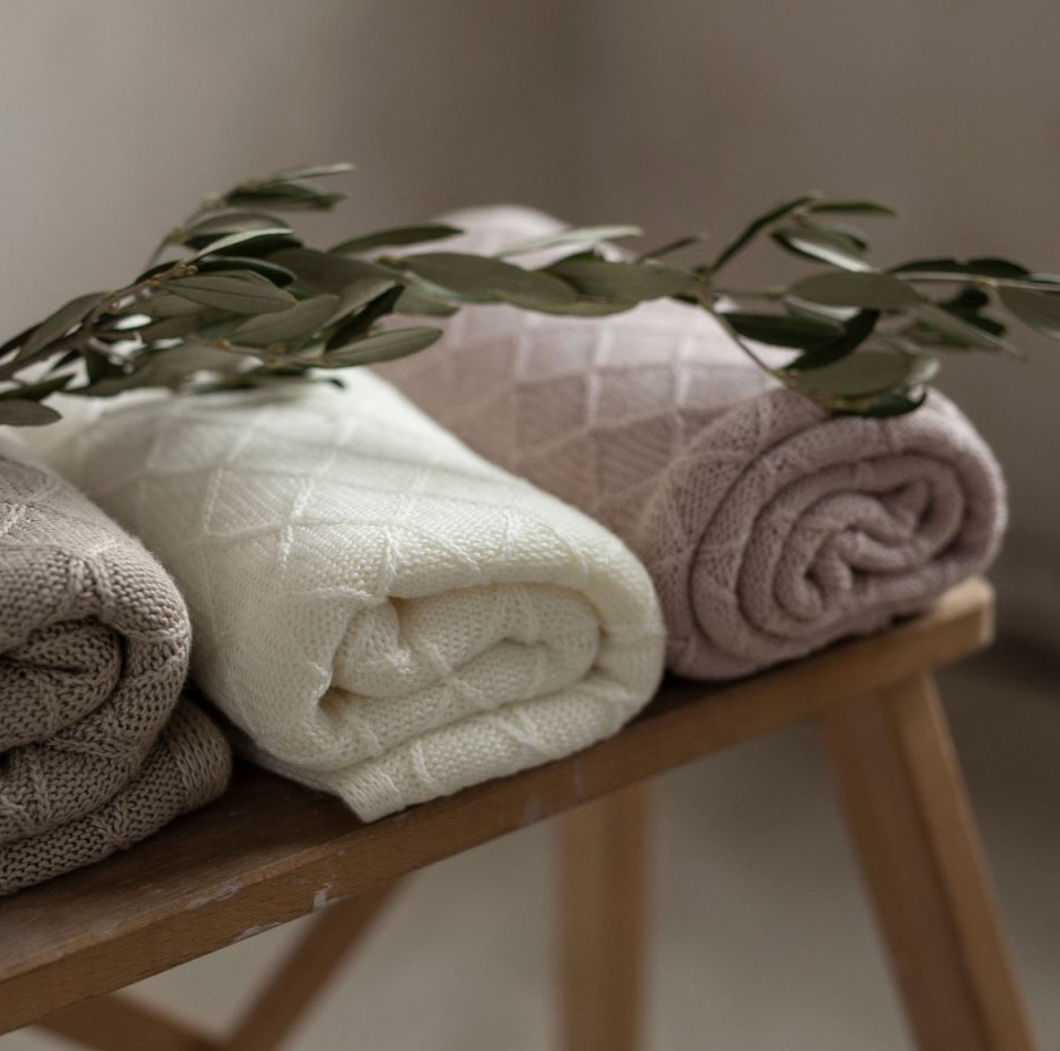 My Memi Lekki kocyk otulacz 90x90 wafer light grey 0+