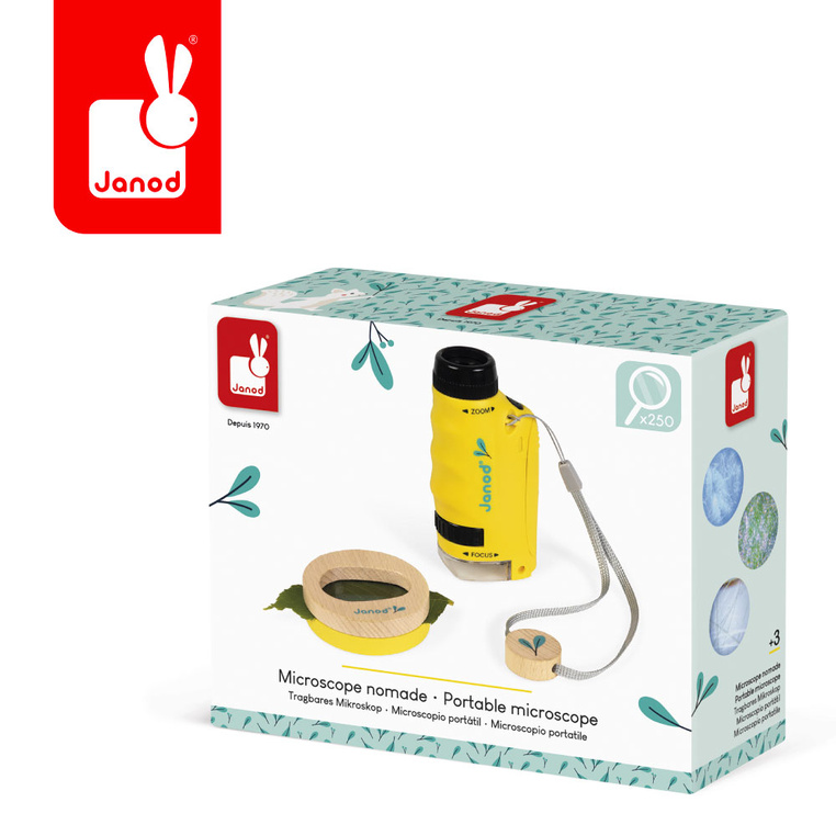 Janod Mikroskop Kieszonkowy dla Dzieci 50x–250x Przenośny 3+