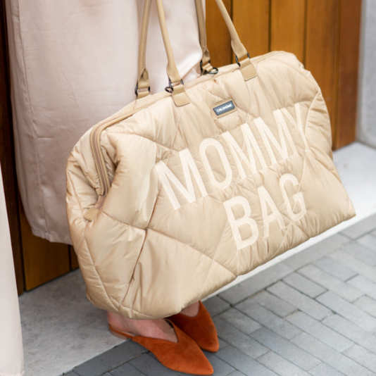 Childhome Torba Mommy Bag Pikowana Beżowa | Organizer