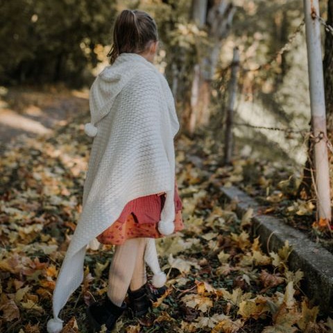 My Memi Kocyk bambusowy z kapturem 90x90 Jasnoszary