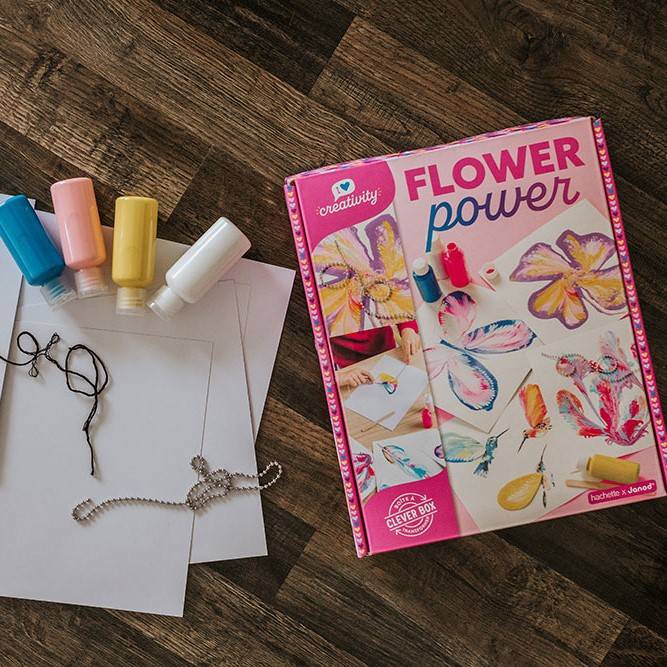 Janod Zestaw Kreatywny Malowanie Łańcuszkiem Kwiaty 8+