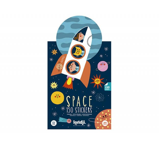 Londji Naklejki Wielorazowe Kosmos 150 el 3+