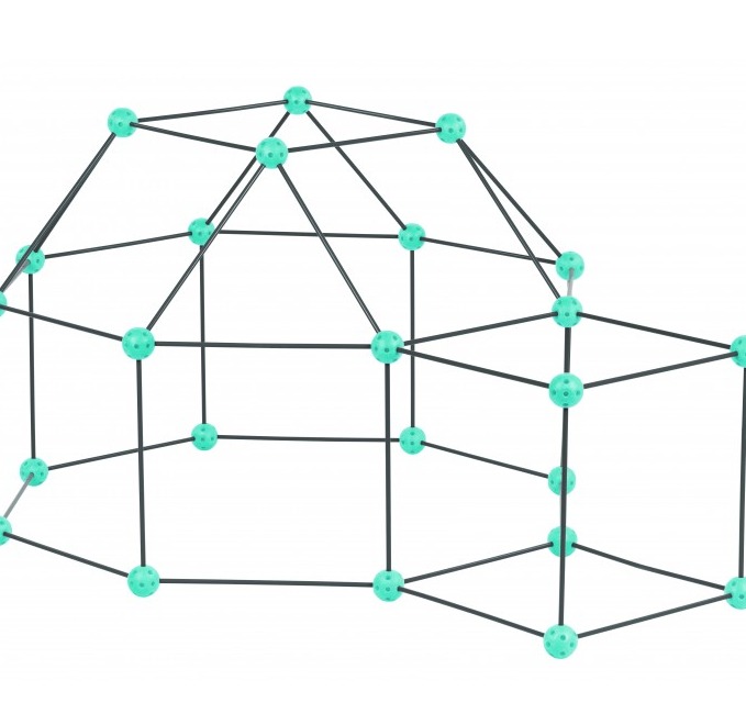 Zwariowany Namiot Konstrukcyjny Zielono-Szary 5+