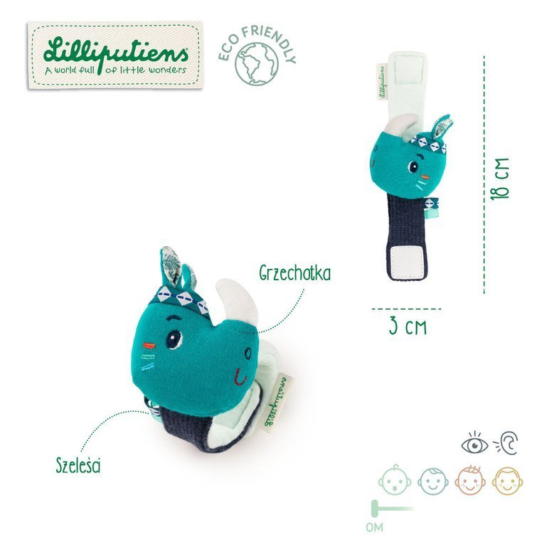Lilliputiens Grzechotka Nosorożec Marius 0 m+