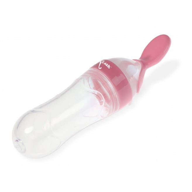 Kiokids Pojemnik z łyżeczką na jedzenie Różowy 4m+