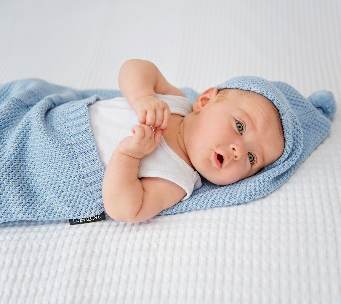 Lullalove Śpiworek-kocykowy błękitny Lullavorek 0-8 mies.