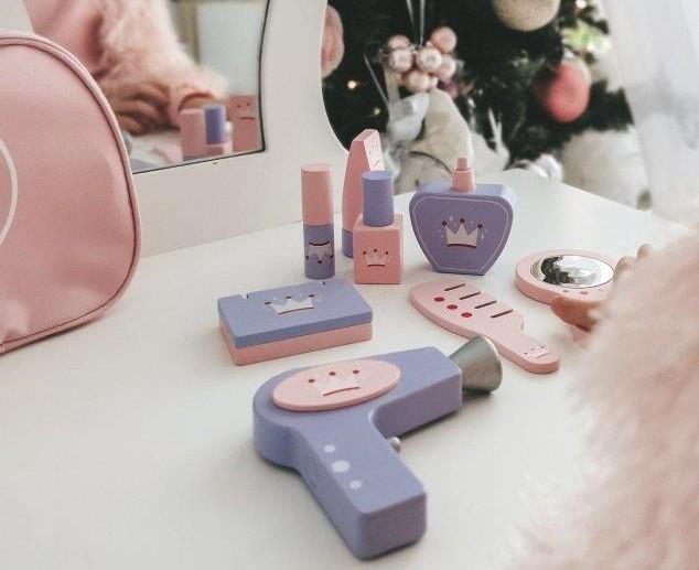 Joueco Drewniany Zestaw Beauty z Kosmetyczką 3+