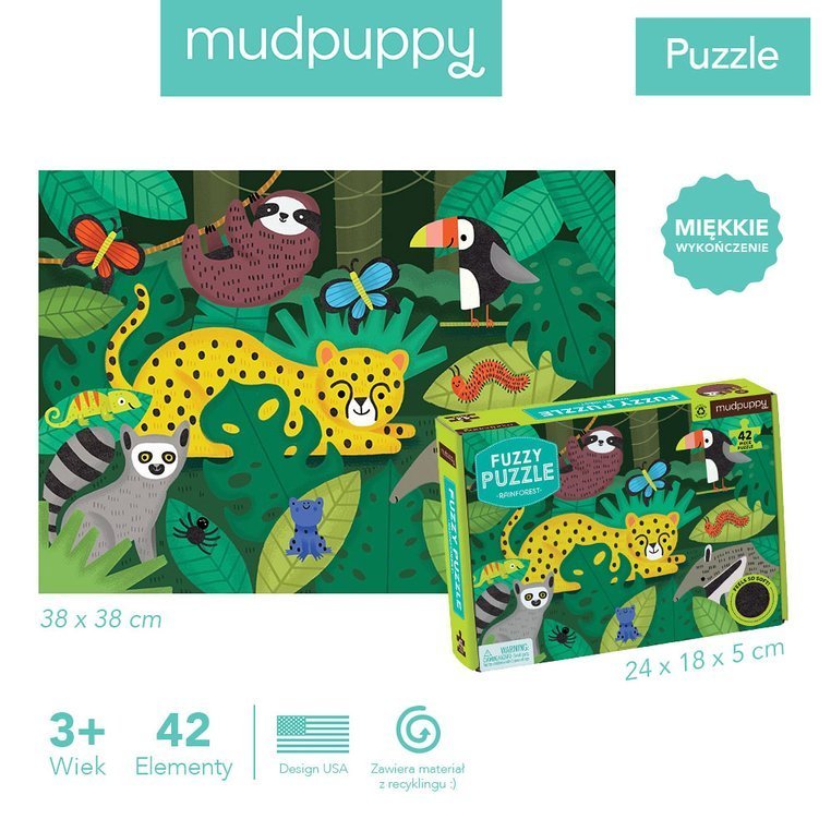 Mudpuppy Puzzle Sensoryczne Tropikalny Las 42el 3+