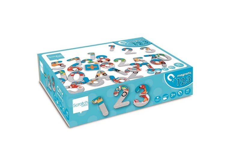Scratch Magnetyczne Cyferki Miasto 60 szt. 3+