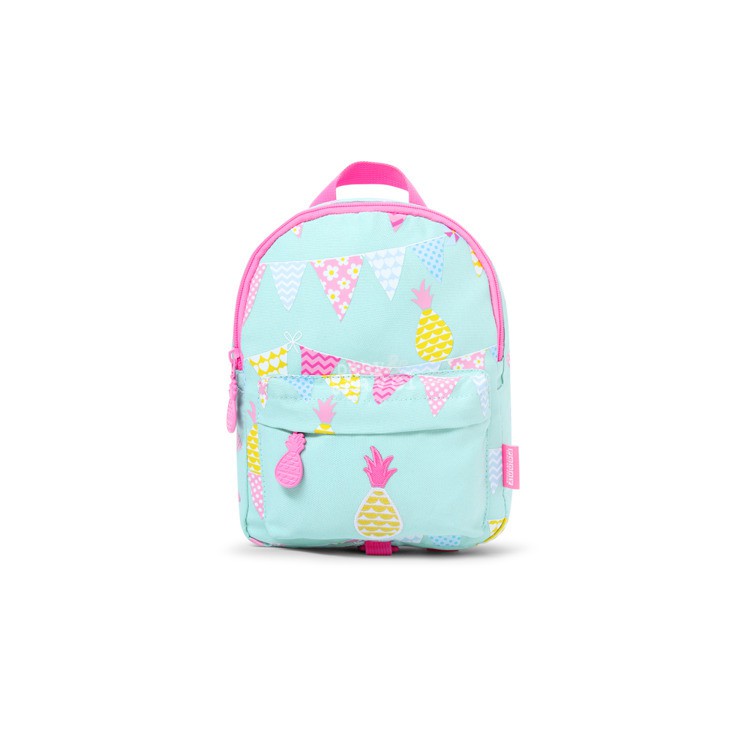 Plecak ze smyczą ananasy miętowo-różowy 1+ | Fabryka Wafelków