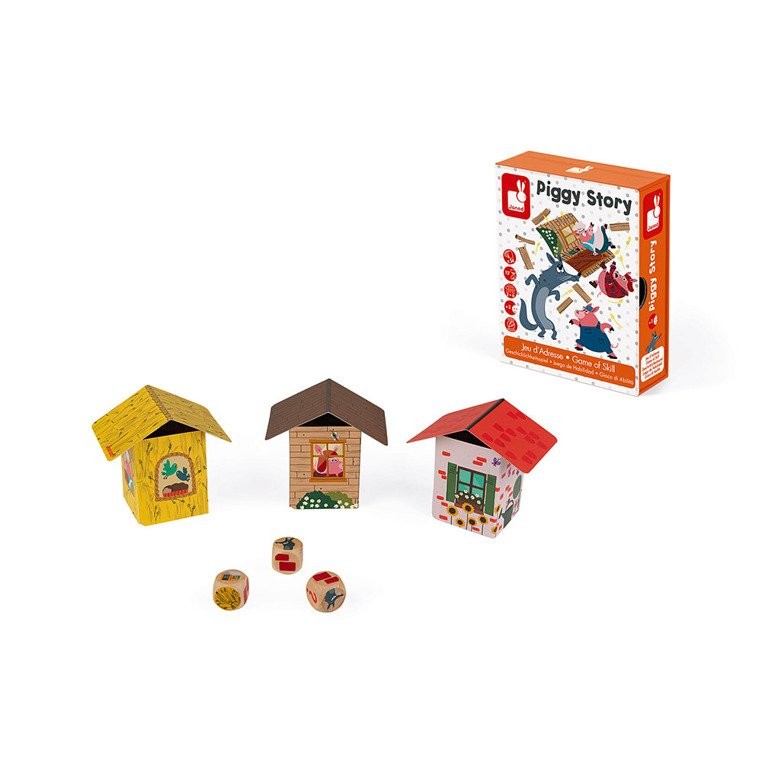 Janod Gra zręcznościowa Trzy świnki 3+ lat