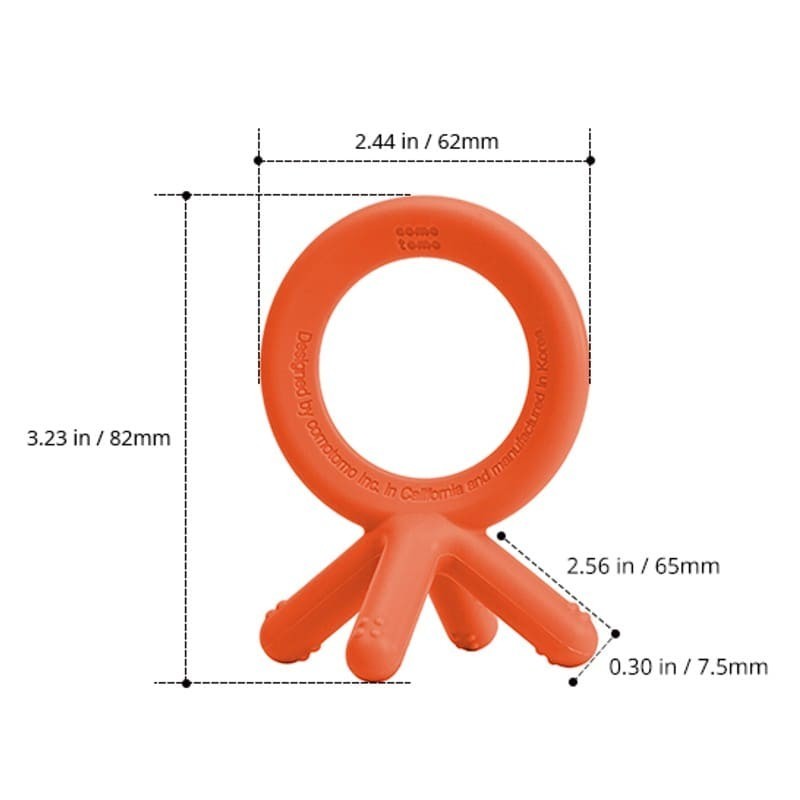 Comotomo Gryzak Silikonowy 4D Pomarańczowy 0+