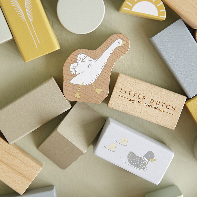 Little Dutch, Zestaw klocków drewnianych Błękit