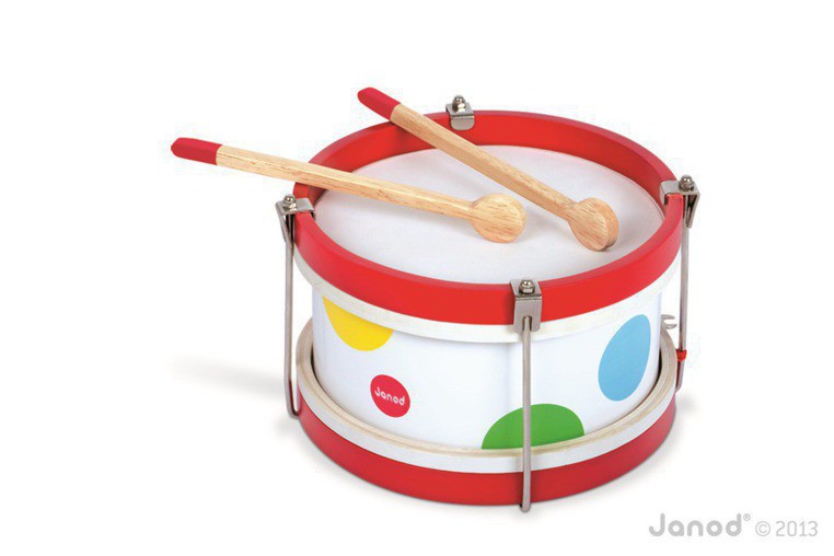 Janod, bębenek biały Confetti