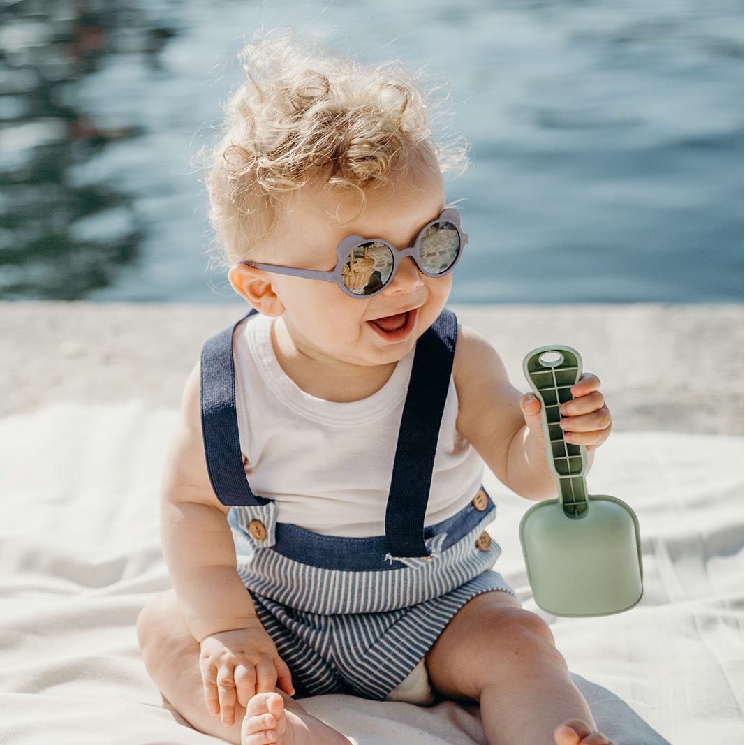 Ki ET LA, Okulary przeciwsłoneczne OURS'ON 1-2 lata Silver Blue