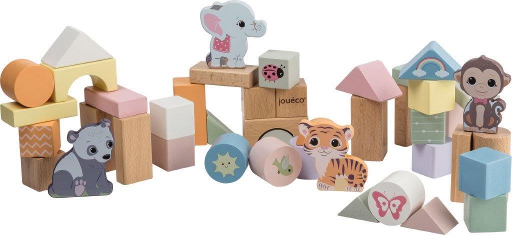 Joueco Drewniane Klocki The Wildies Family 50 el. 12m+
