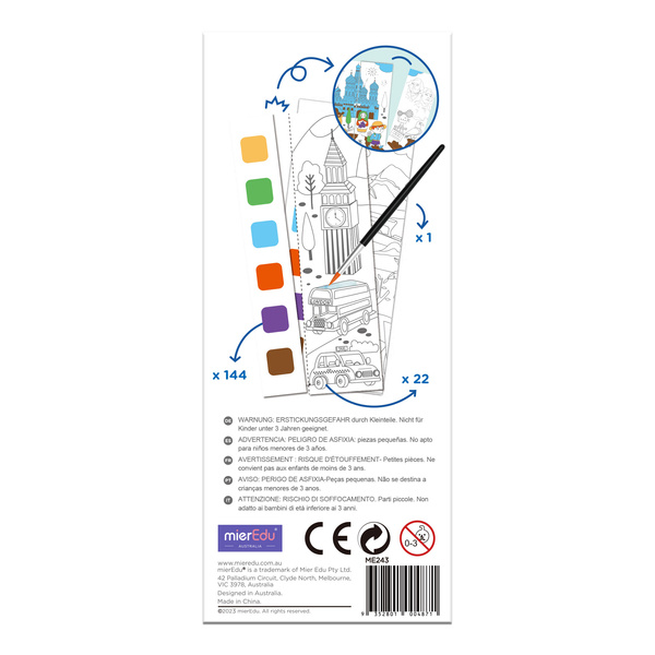Mieredu Kieszonkowa Kolorowanka Akwarelowa Podróż Dookoła Świata 4+