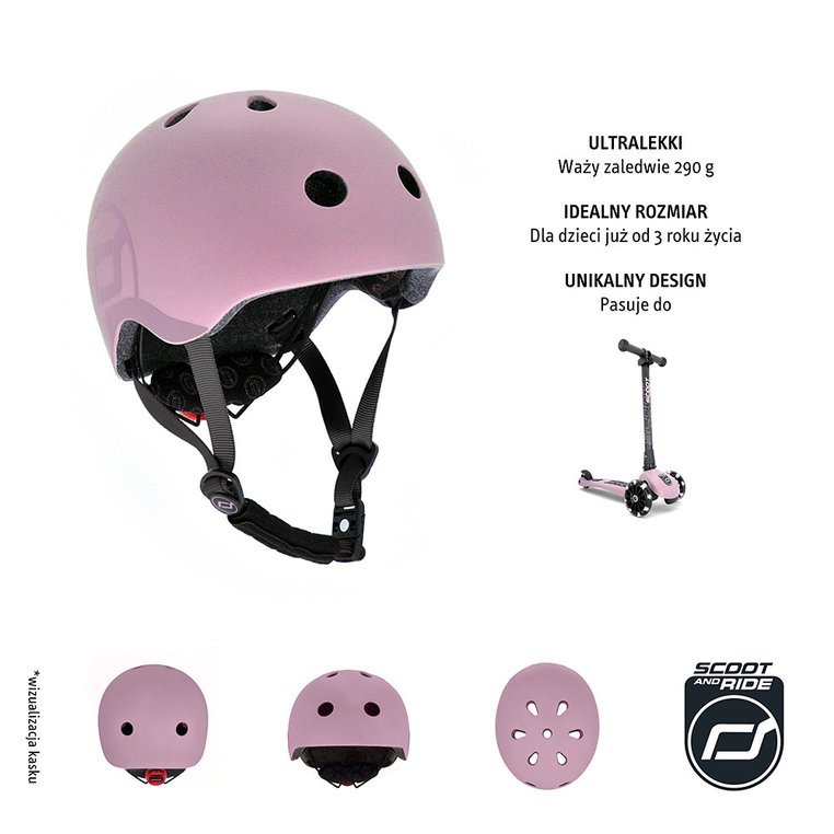 Scootandride Kask dziecięcy S-M 3+ Rose