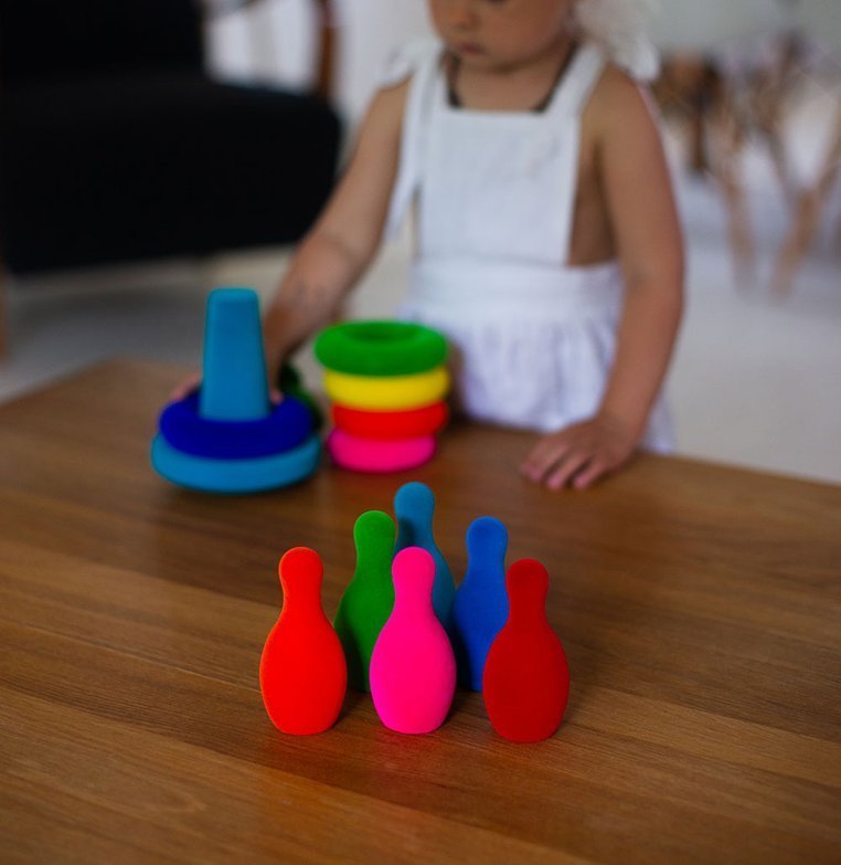 Rubbabu Zestaw Kręgle Sensoryczne 6 el. 1+