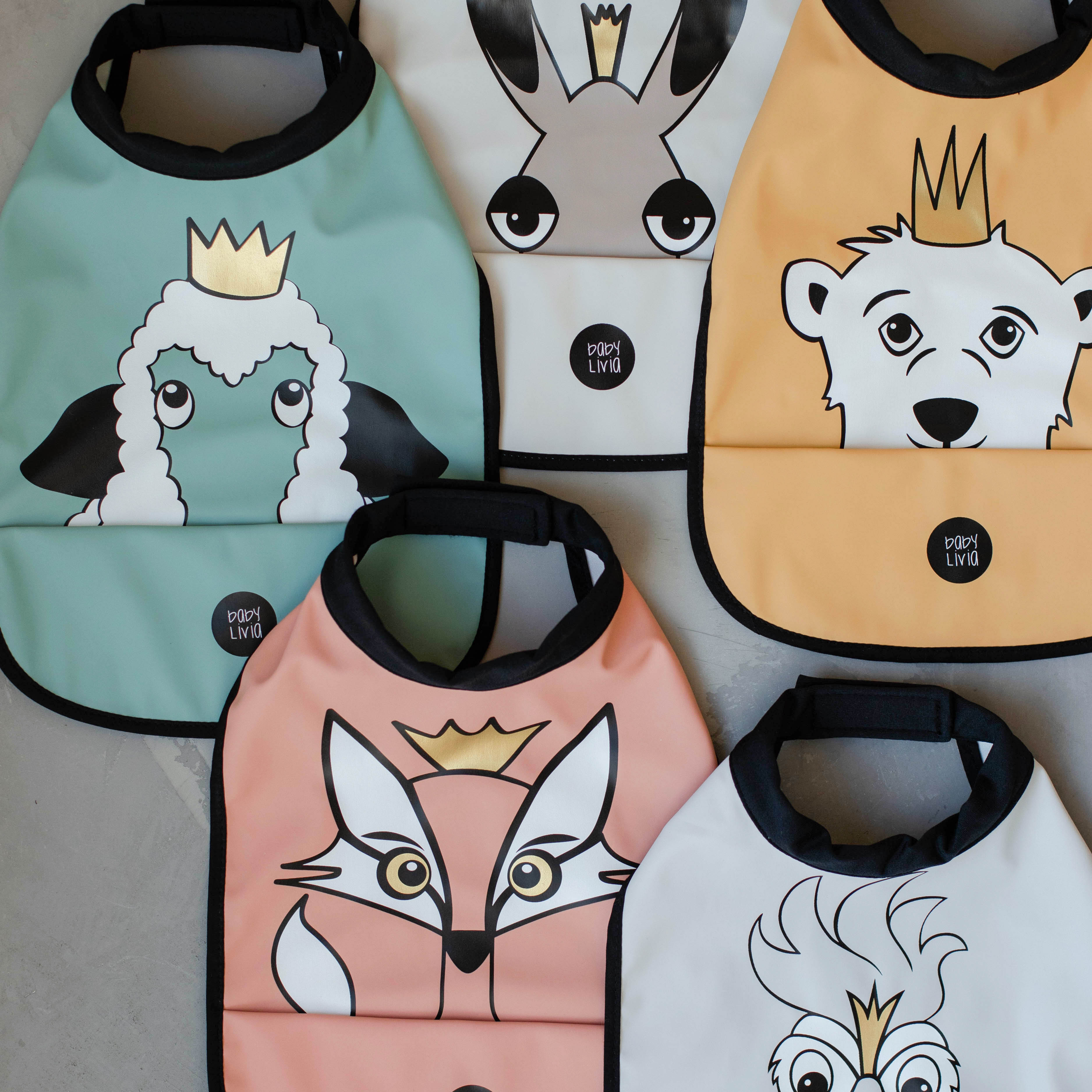 Baby Livia Śliniak Miś Mint Miękki 0+