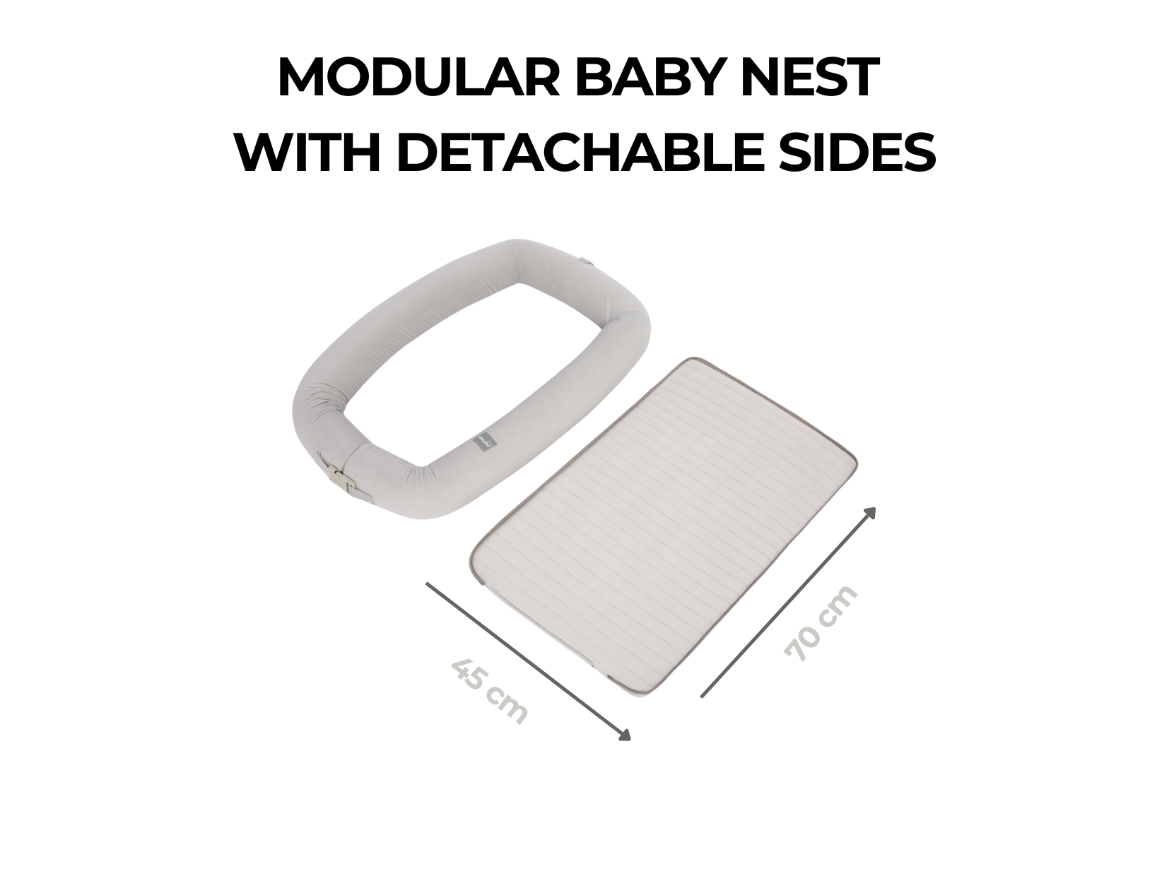 Sleepee Gniazdko Niemowlęce Modularne 2w1 Odpinane Boki Beżowe