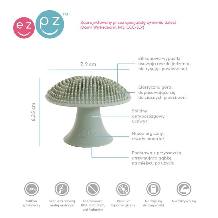 EZPZ Myjka Czyścik Silikonowa Pastelowa Zieleń