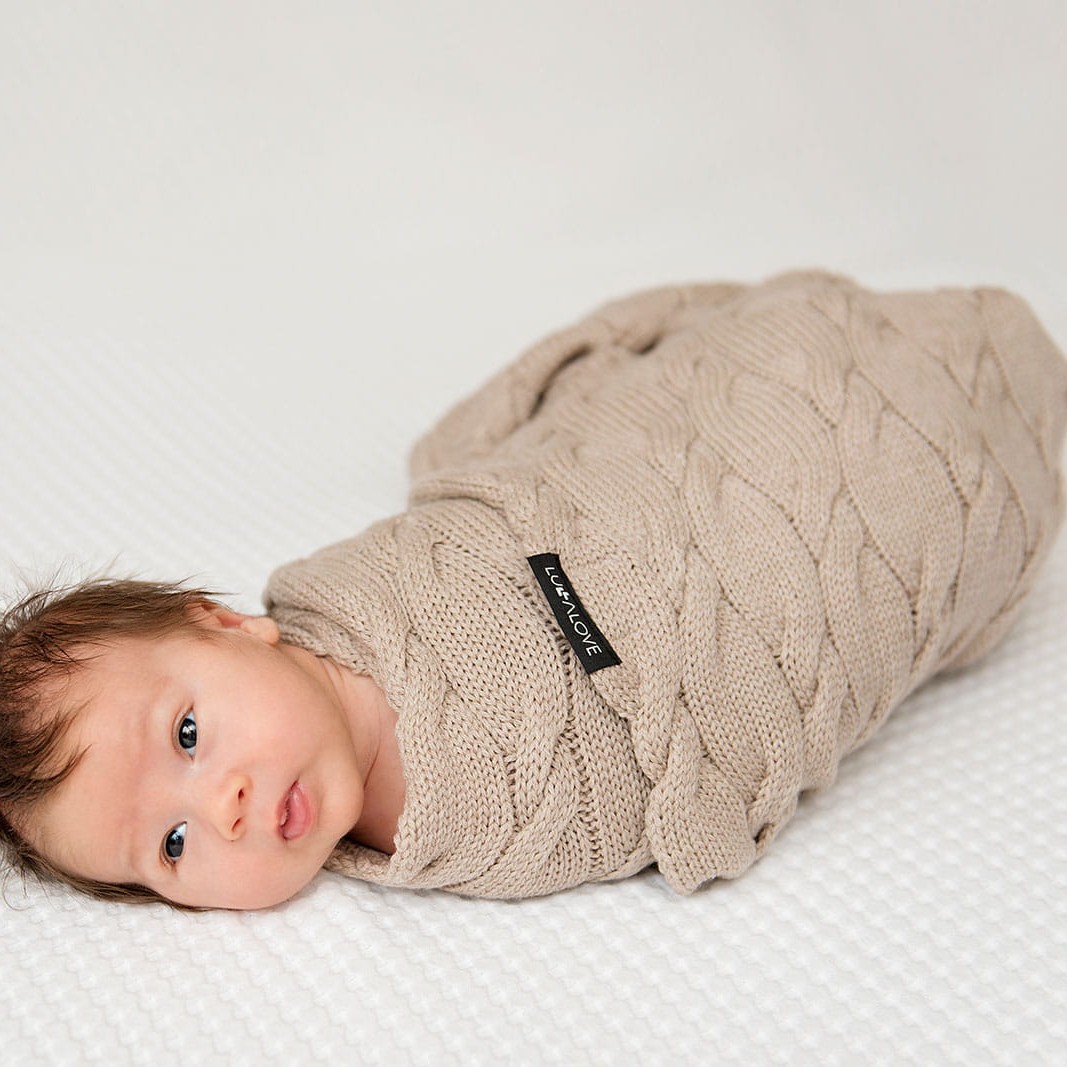 Lullalove Kocyk z wełny merino kokos 80x100 cm