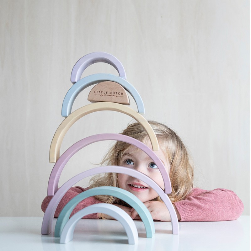 Little Dutch Drewniana Tęcza Pastelowa 8el 1+