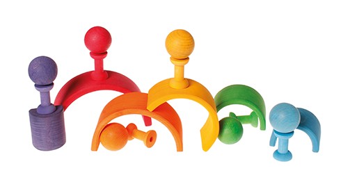 Grimm's Małe Kolorowe Szpulki - Drewniane Koraliki 3+