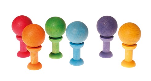 Grimm's Małe Kolorowe Szpulki - Drewniane Koraliki 3+