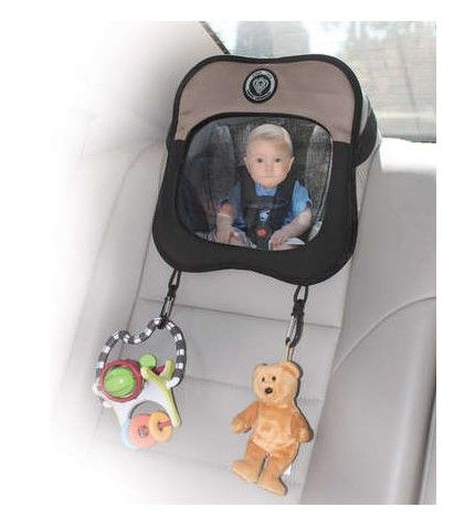 Lusterko samochodowe brązowe z uchwytami na zabawki | 0+