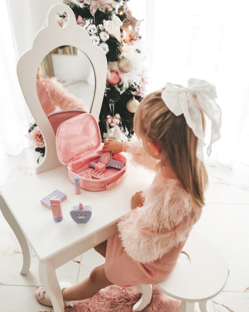 Joueco Drewniany Zestaw Beauty z Kosmetyczką 3+