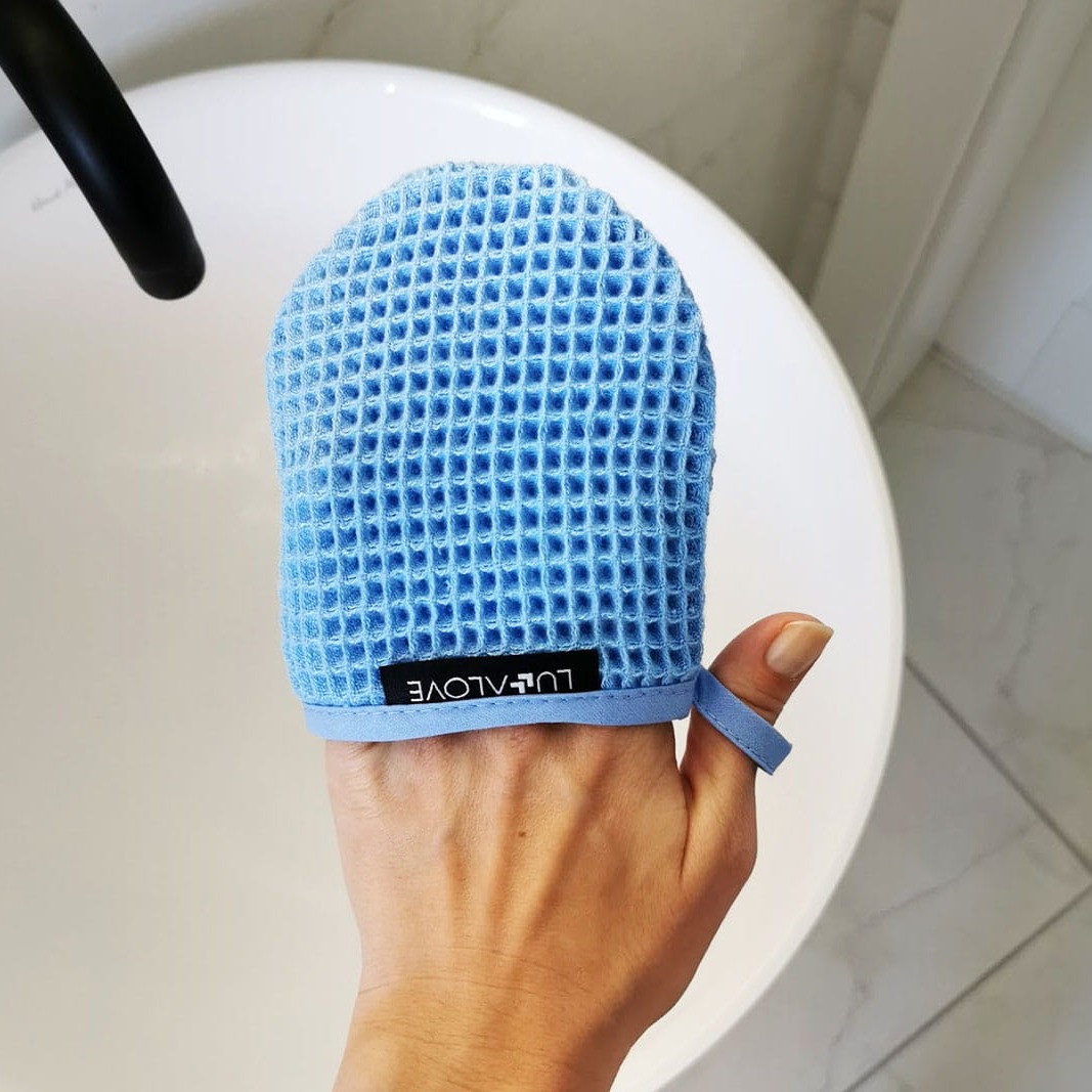 Lullalove, Rękawiczka do demakijażu twarzy - szafir