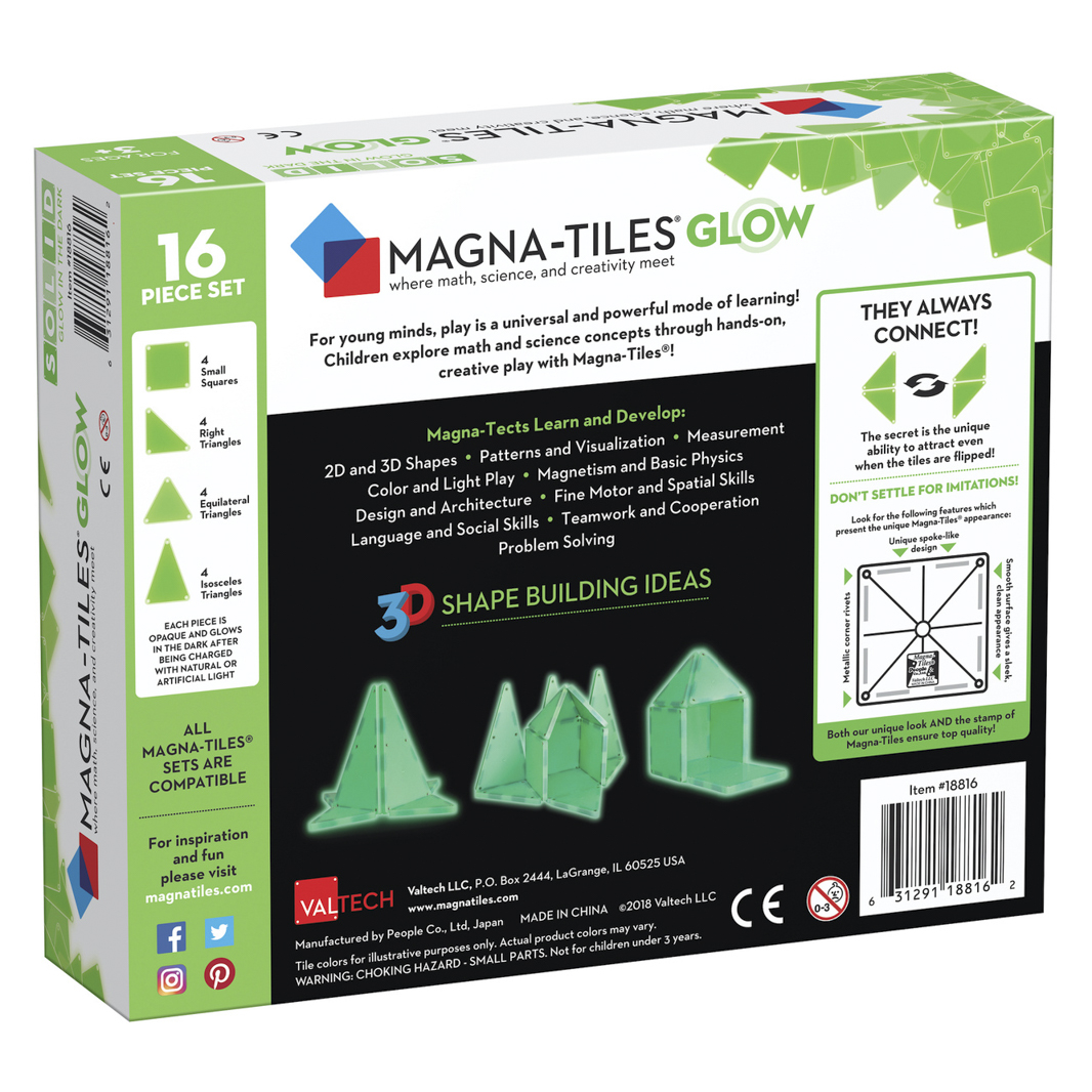 Magna-Tiles Klocki magnetyczne świecące 16 el. 3+