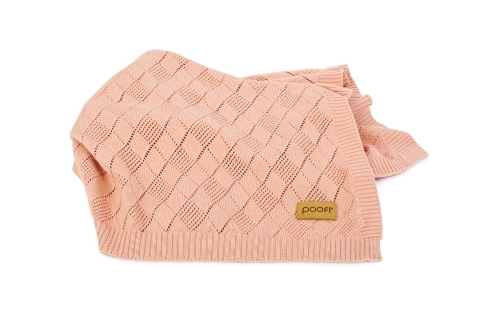 Poofi Kocyk Ażurowy Brzoskwiniowy 75x90cm | Niemowlęta