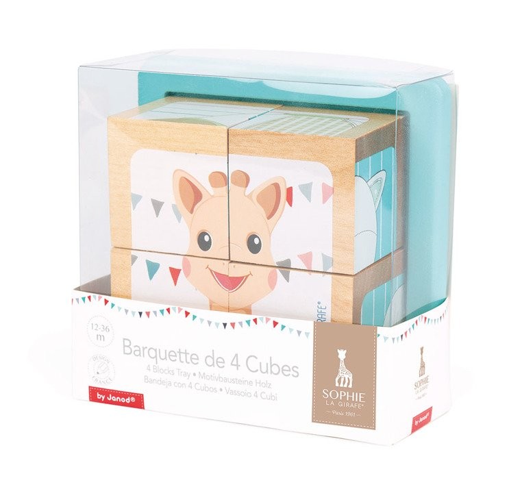 Janod Puzzle Klocki 6w1 Żyrafka Sophie 12m+