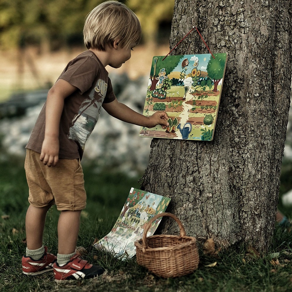 Janod Magnetyczna układanka Mój magiczny ogród 70 magnesów 3+